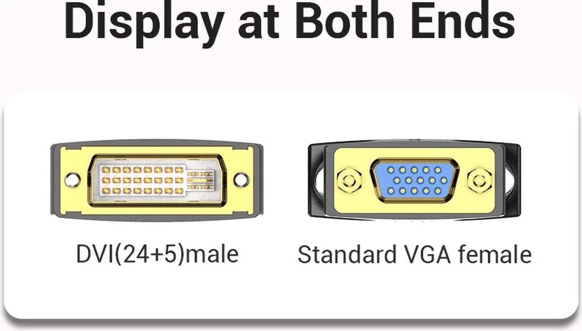 DVI-D to VGA Adapter DVI 24+1 Male SVGA 15 Pin Female Converter for PC Laptop UK - Image 9