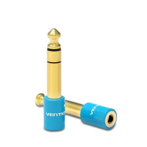 6.35mm Male to 3.5mm Female Audio Adapter Blue Aluminum Alloy Type