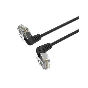 Cat6A External Ethernet Cable RJ45 Network Patch Lead 10M Copper Slim 90 Degree