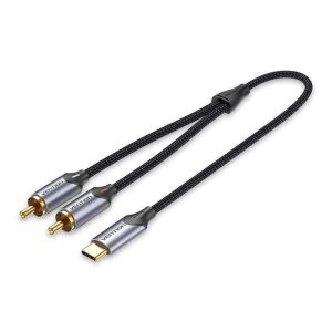 USB-C to 2 x RCA Male Audio Cable Stereo Speaker Amplifier Y Splitter 1.5m