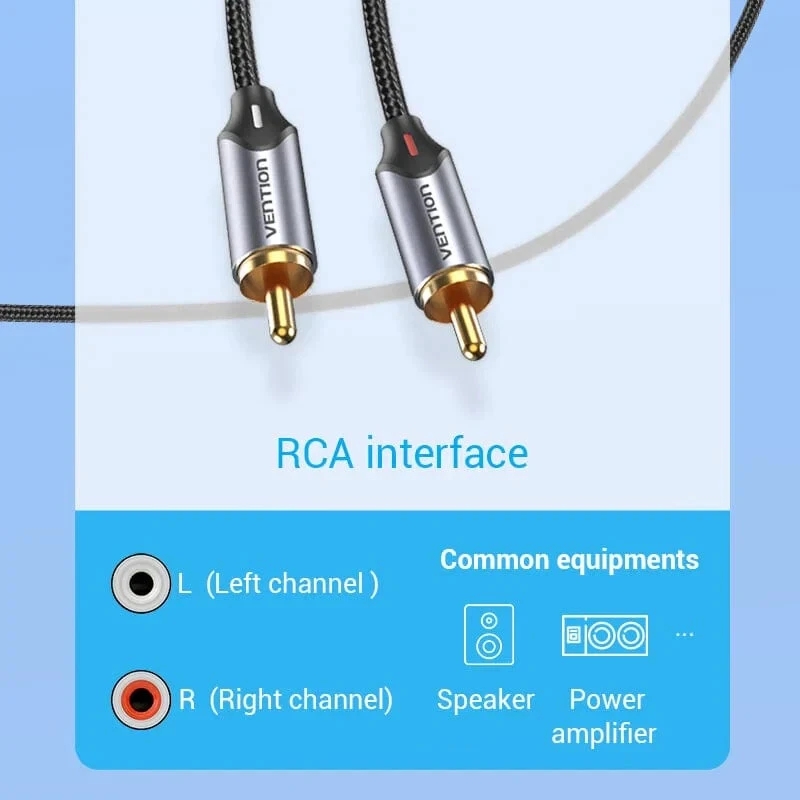 USB-C to 2 x RCA Male Audio Cable Stereo Speaker Amplifier Y Splitter 1.5m - Image 10