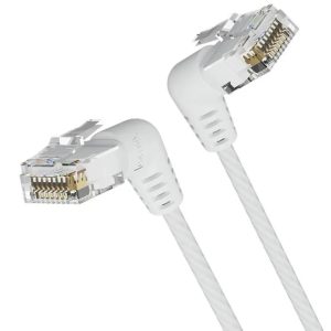CAT6a RJ45 Right Angle Ethernet Cable Network LAN Patch Lead Fast Speed 50 cm