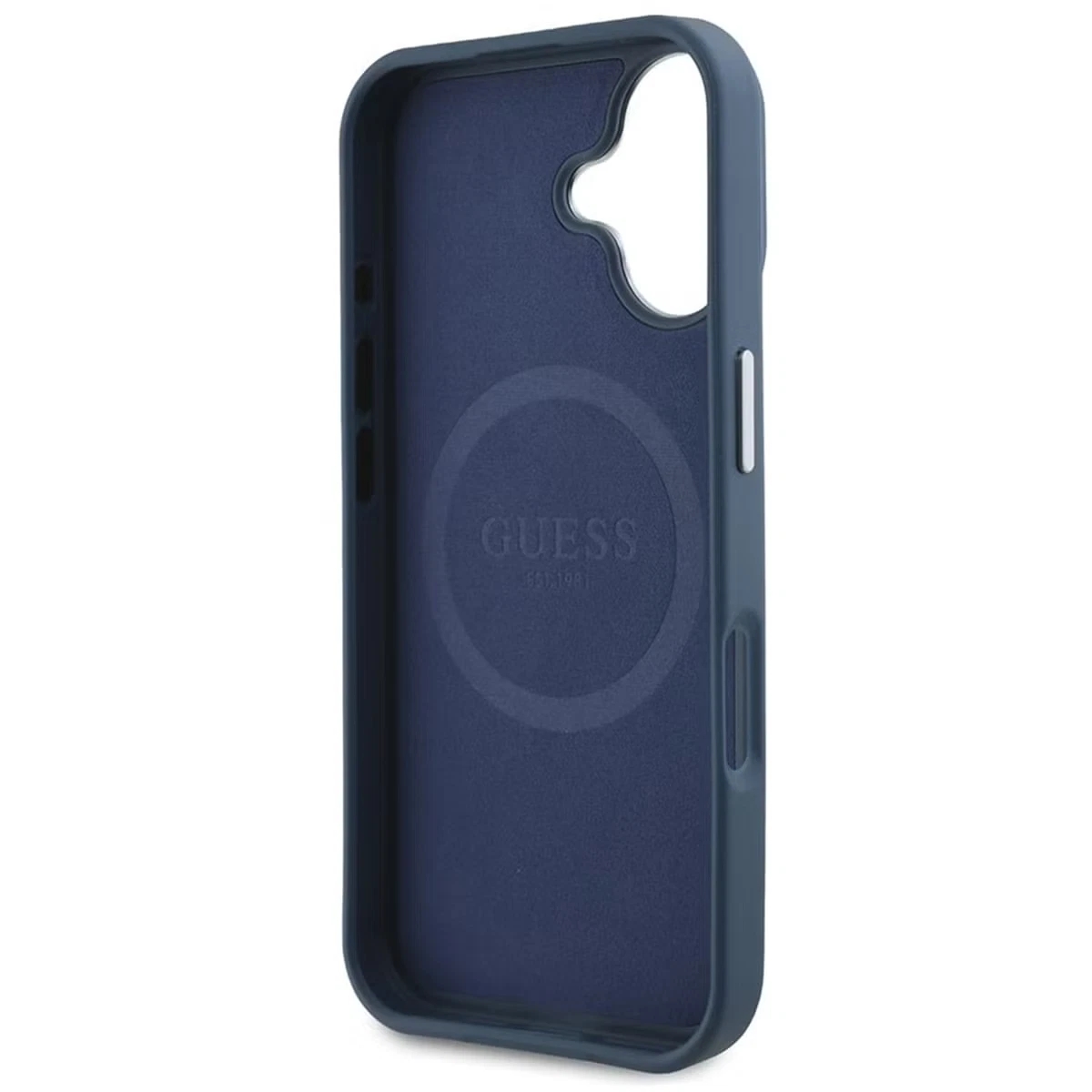 Genuine Guess 4G Metal Logo MagSafe Impact Protection Case for iPhone 16 Blue - Image 7