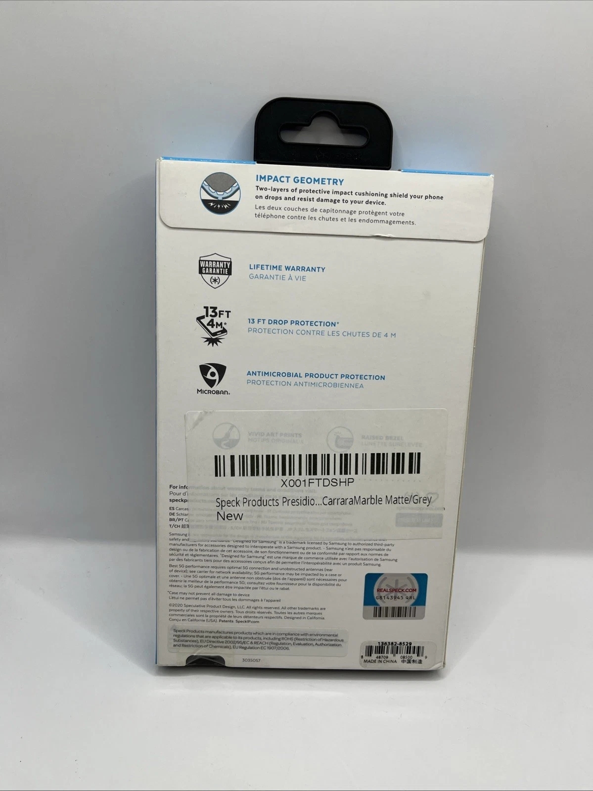 Speck Presidio Inked for Samsung Galaxy S20 Ultra Carrara Marble Matte Grey - Image 2